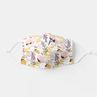 Cute Pink And Yellow Floral Fruit Lemon Adult Cloth Face Mask