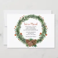 Pine Cone Wreath We've Moved Holiday Announcement