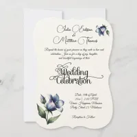 Graceful Celebration of Love with Elegant Bellflow Invitation