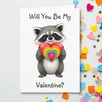Be My Valentine?  | LGBTQ Raccoon Card