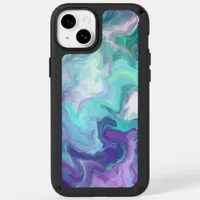 Purple and Blue Abstract Faux Marble Speck iPhone 14 Plus Case