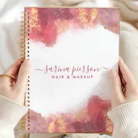 Pink And Gold Modern Art Liquid Watercolor Ink Planner