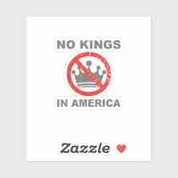 No Kings In America Patriotic Casual Sticker