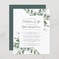 Budget Eucalyptus Celebration of Life Invitation