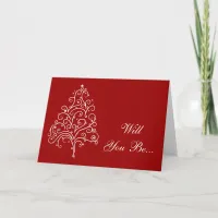 Red Christmas Wedding Will You Be My Bridesmaid Invitation