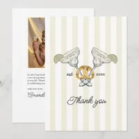 Preppy Margs & Matrimony Bachelorette Bridal Photo Thank You Card