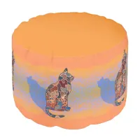 Abstract Collage Clarice the Cat ID103 Pouf