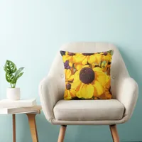 Bright yellow Black-Eyed Susan Throw Pillow