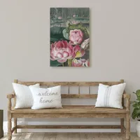 Ellis Rowan Sacred Lotus Water Lily Vintage Flower Faux Canvas Print