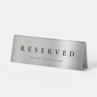 Modern Elegant Silver Metal Simple Clean Reserved Table Tent Sign