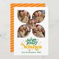 Vintage Starburst Retro Photo Collage Christmas Holiday Card