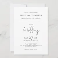 Minimalist with Space for Guest Name QR Wedding Invitation