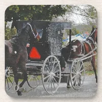 Getting the new horse home. #amish #horse drink coaster