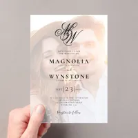 Elegant Calligraphy Script Photo Wedding Acrylic Invitations