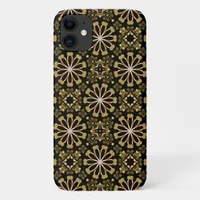 Mosaic Arabesque Gold and Black Geometric Pattern iPhone 11 Case