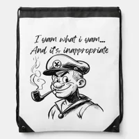 I Yam What I Yam Sweet Potato Thanksgiving Sloth Drawstring Bag