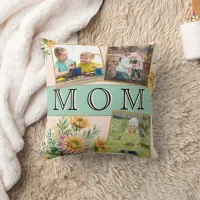 Mom Custom Photos Gallery Kids Family Mother's Day Throw Pillow