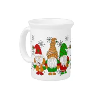  Cute Festive Christmas Gnomes  Beverage Pitcher