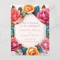 With Love in Full Bloom Wedding Invitation Postcard