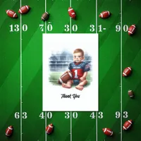 Football 1st Birthday Thank You Card