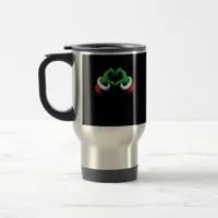 Funny Heart Hands Christmas Minimal Festive Style Travel Mug