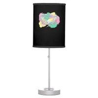 Skeleton Hands Heart With Abstract Coloured Backgr Table Lamp