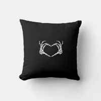 Skeleton Hands Heart Graphic Throw Pillow