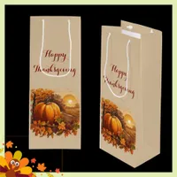 Autumn Thanksgiving Pumpkin Theme  Wine Gift Bag
