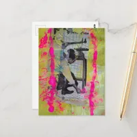 The Working Men Mixed Media Collage Postcard