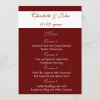 red wedding menu