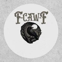 Crow, F-Caw-F Funny Bird Moon Gothic Retro Graphic Patch