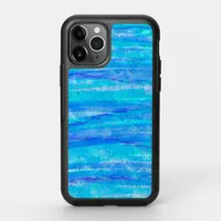 Aqua Blue, Teal and Purple  Speckled Waves   OtterBox Symmetry iPhone 11 Pro Case