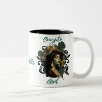 Crypto Girl Green and Gold Mug