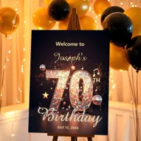 Sparkling Disco Dance 70th Birthday Celebration Foam Board