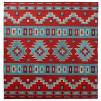 Southwest Mesas Turquoise & Red Cloth Napkin