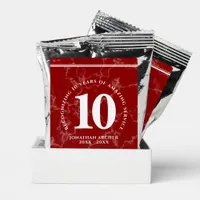 Elegant Red Marble 10 Years Work Anniversary Coffee Drink Mix