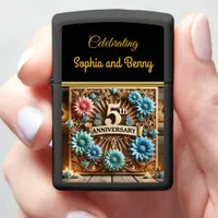 5th Anniversary Of Vibrant Floral Art Zippo Lighter