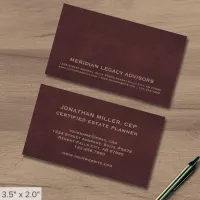 Professional Burgundy and Gold Business Card