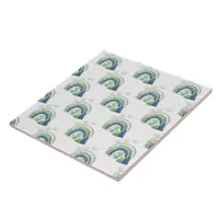 Watercolor Rainbow Pattern Ceramic Tile