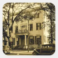 Vintage Jonathan Emanuel Mansion, Mobile Alabama Square Sticker