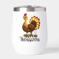 Cute Thanksgiving Turkey Thermal Wine Tumbler