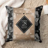 Elegant 28th Linen Wedding Anniversary Celebration Throw Pillow