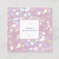 *~* Abstract Pastel Dusty Rose Lavender Bokeh Dots Square Business Card