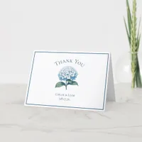 Elegant Blue Hydrangea Flower Wedding Thank You 