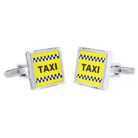 Taxi Driver Yellow Taxi Cab Wedding Cufflinks