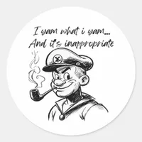 I Yam What I Yam Sweet Potato Thanksgiving Sloth Classic Round Sticker