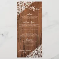 EDITABLE LACE COLOR Rustic Wood Wedding Menu