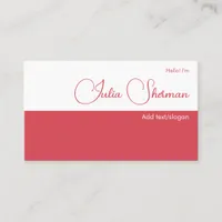 Modern Hibiscus Red Feminine Minimalist Simple Business Card