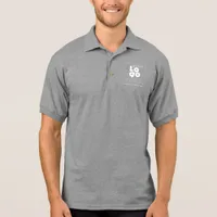 Mens Grey Business Polo Shirt + Custom White Logo