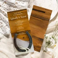 Horseshoe and Pearls Western Ranch Wedding Invitation